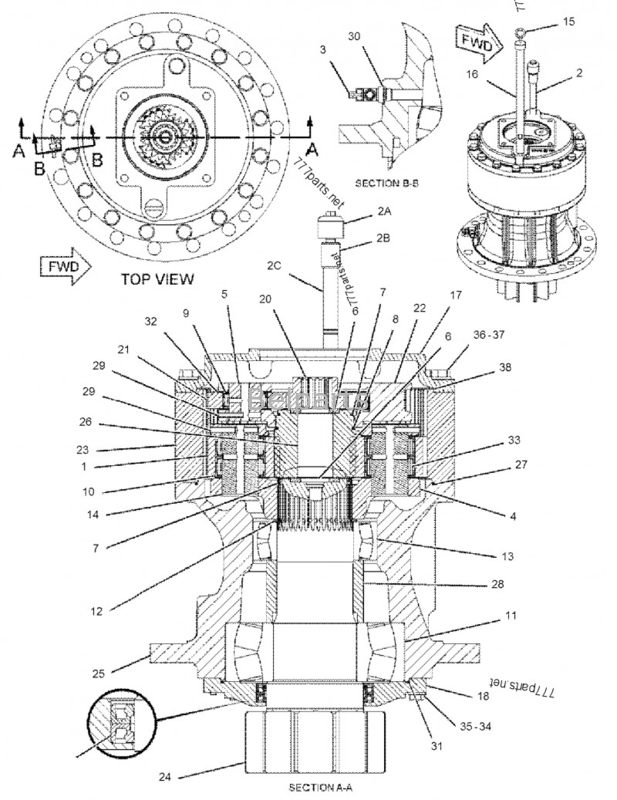 Belpartsの掘削機は322/324/325/329の振動変速機191-2693の振動減少のアッセンブリを分ける