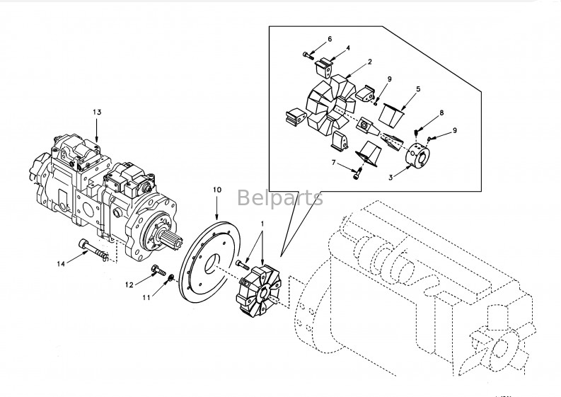 Belpartsの掘削機Ec240 Ec460 Ec360ボルボSA 1142-00531のための主要なポンプ油圧ポンプ