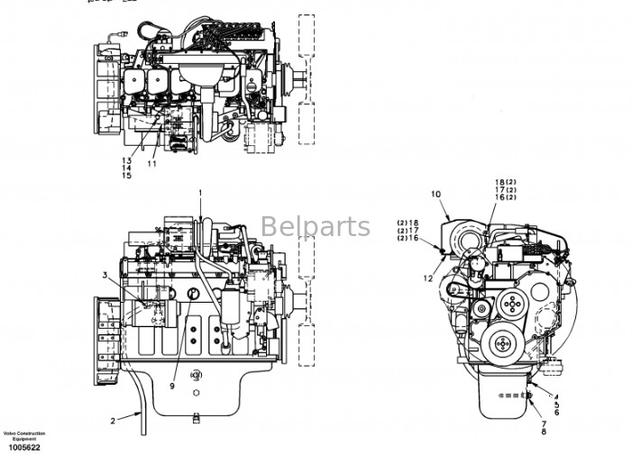 Belpartsの掘削機の部品エンジンのアッセンブリEC210 D6Dのディーゼル機関 アセンブリSA 1111-00313