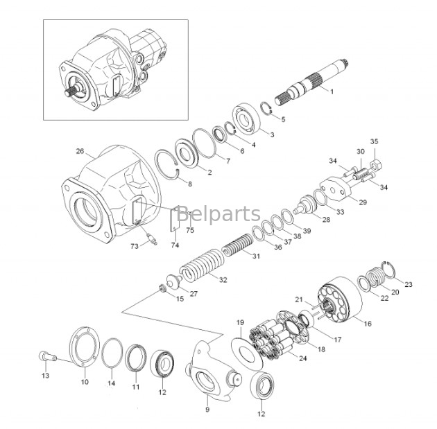 掘削機 メインポンプ R55-7 R60 ハイドロリックポンプ 31M8-10020 31M8-10021 ハインダイ用