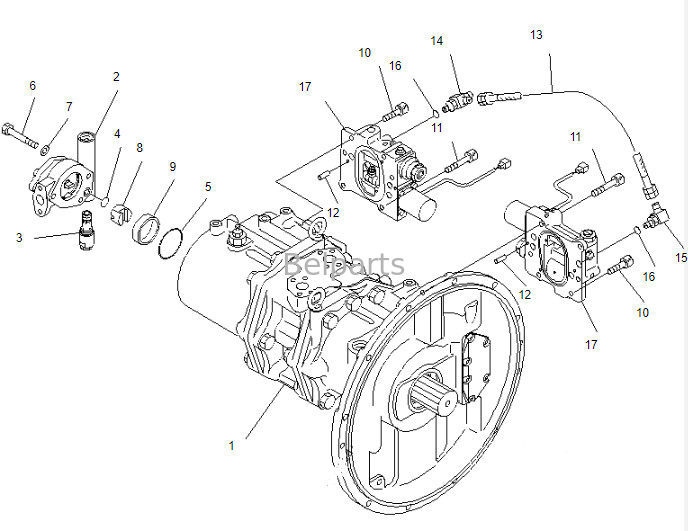 ベルパーツ 掘削機 メインポンプ PC300-6 コマツー用の水力メインポンプ 708-2H-00110 708-2H-00181 708-2H-00131