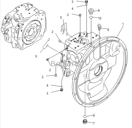 ベルパーツ エグババター メインポンプ PC400-7 コマツー用の水力メインポンプ 708-2H-00026 708-2H-00022 708-2H-00460