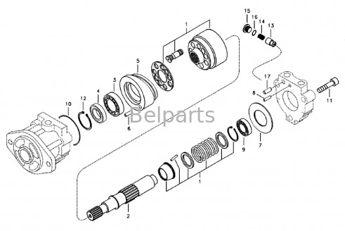 EC330C L EC380D EC340D L ベル部品 エグババター部品 EC360C L EC480D EC460C ECR145D L ピストンファンモーター VOE 14533496