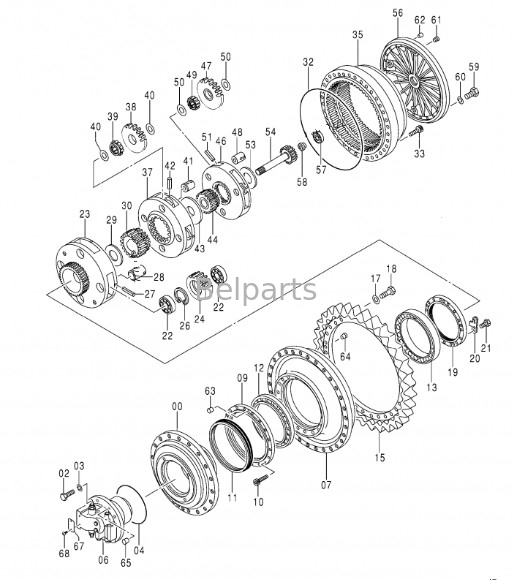 EX1200-6 ヒタチ 9270013 ベルパーツ 掘削機 旅行モーター assy 9301479 最終ドライブ Assy