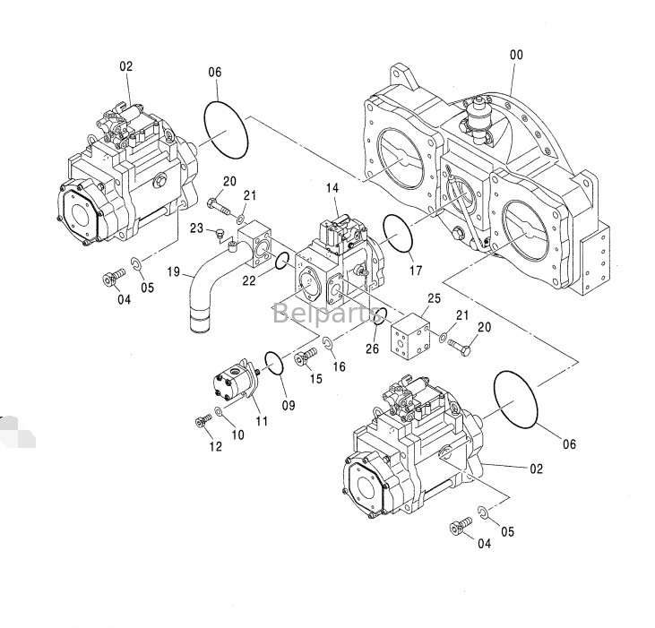 エグババターのスペアパーツ ZX850-3 ZX650-3 4635645 K3V280のための水力ポンプ組立
