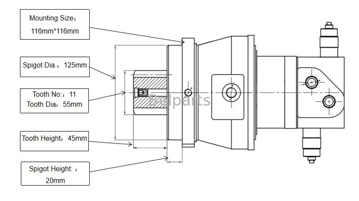 ZX16-3 ZX17U-2 ZX17UNA-2 ZX18-3 ヒタチ掘削機用スペアパーツ 4654366 回転装置