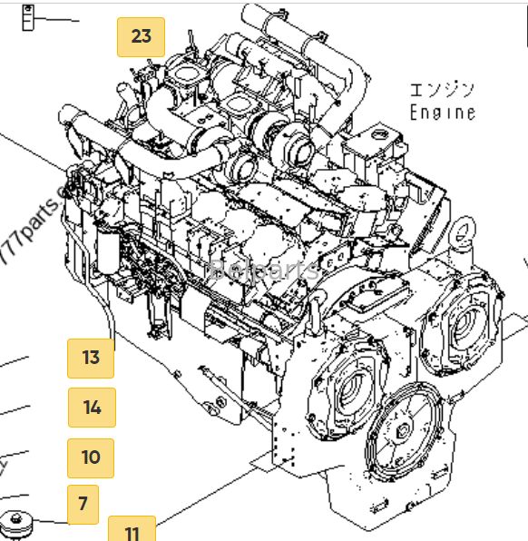 CUMMINSS ディーゼルエンジン組装 SAA12V140E-3C-02 コーマツー PC2000-8 掘削機 オリジナル付属品