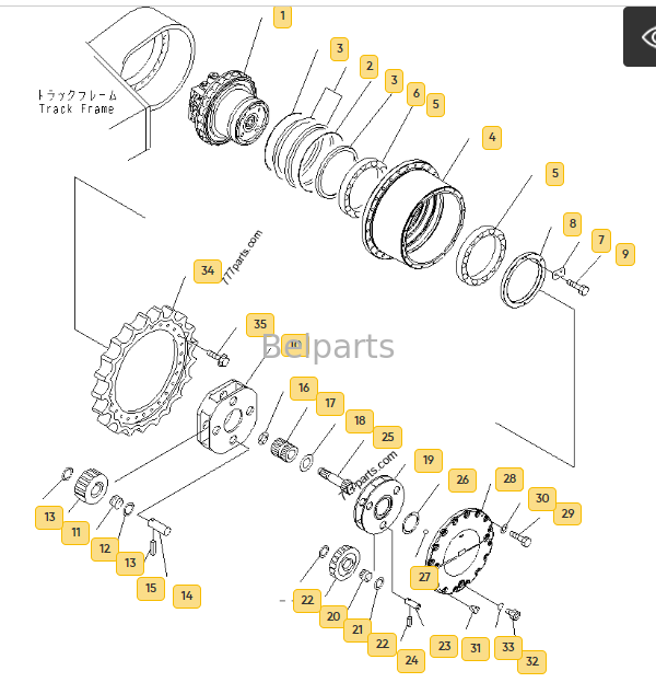 208-27-00240 PC400-7 PC400LC-7 PC450-7 PC450LC-7 掘削機部品トラベルモーター用ギアボックストラック減速機