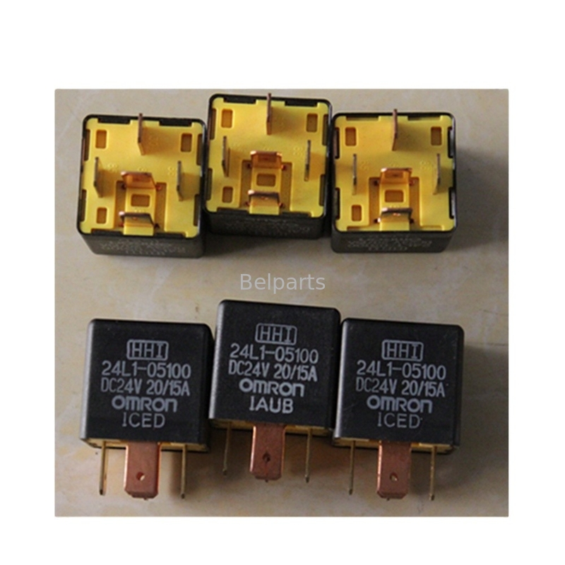 3 Pulgs 24L105100のHL730-7 HL730-7A R380LC-9 HL740-9Sのリレーのための掘削機の予備品のリレー24L1-05100